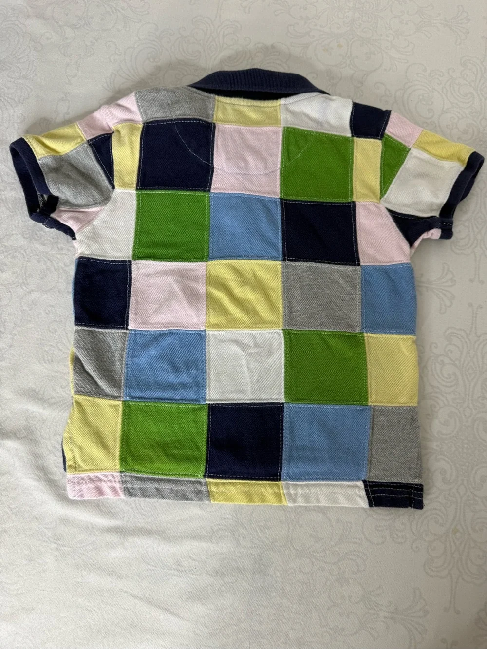 Vintage Y2K Baby Gap Preppy Patchwork Colorblock Cotton Polo Shirt Size 3 Years